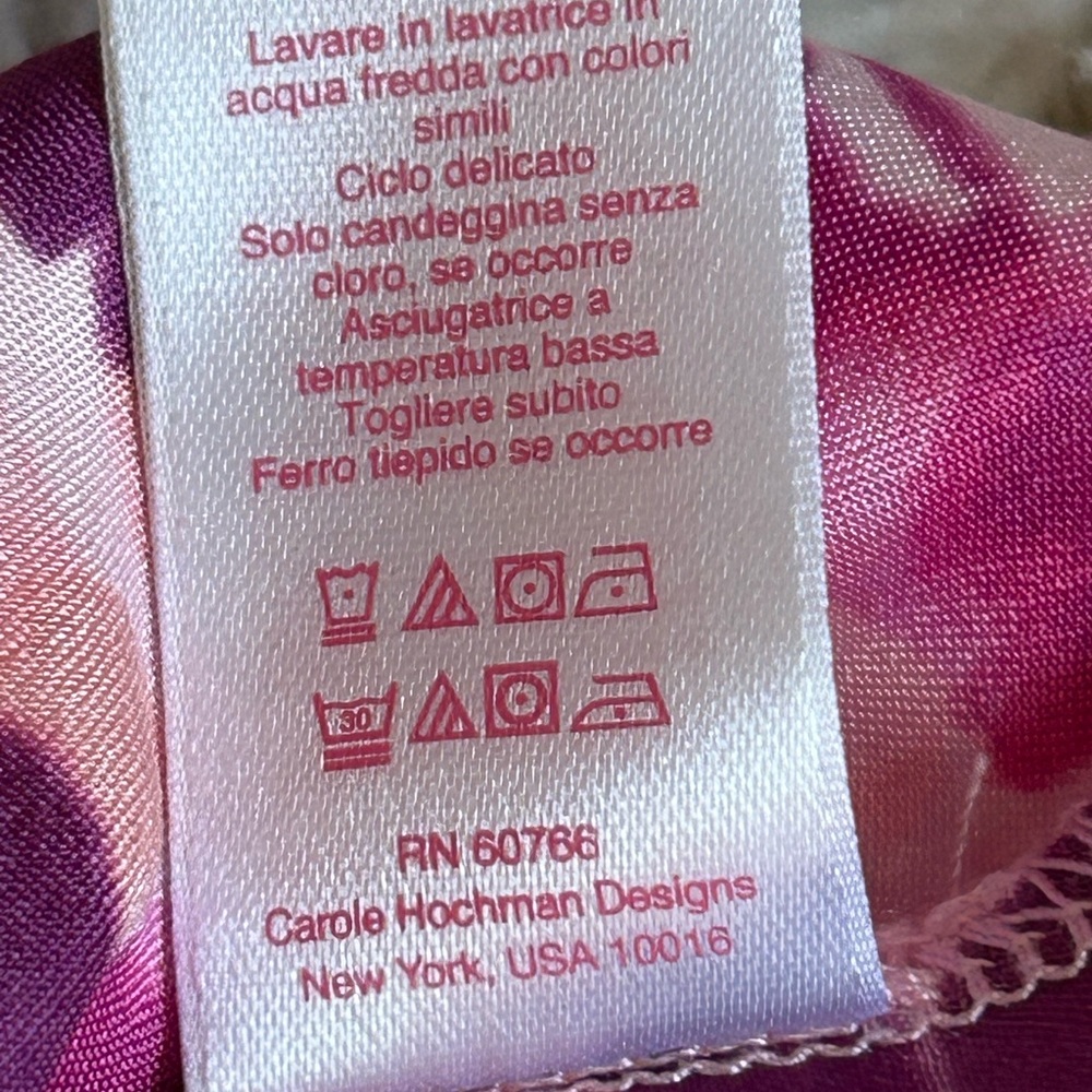 Carole Hochman Pink and Cream Silky Floral Pajama Pants 2X - Picture 5 of 5